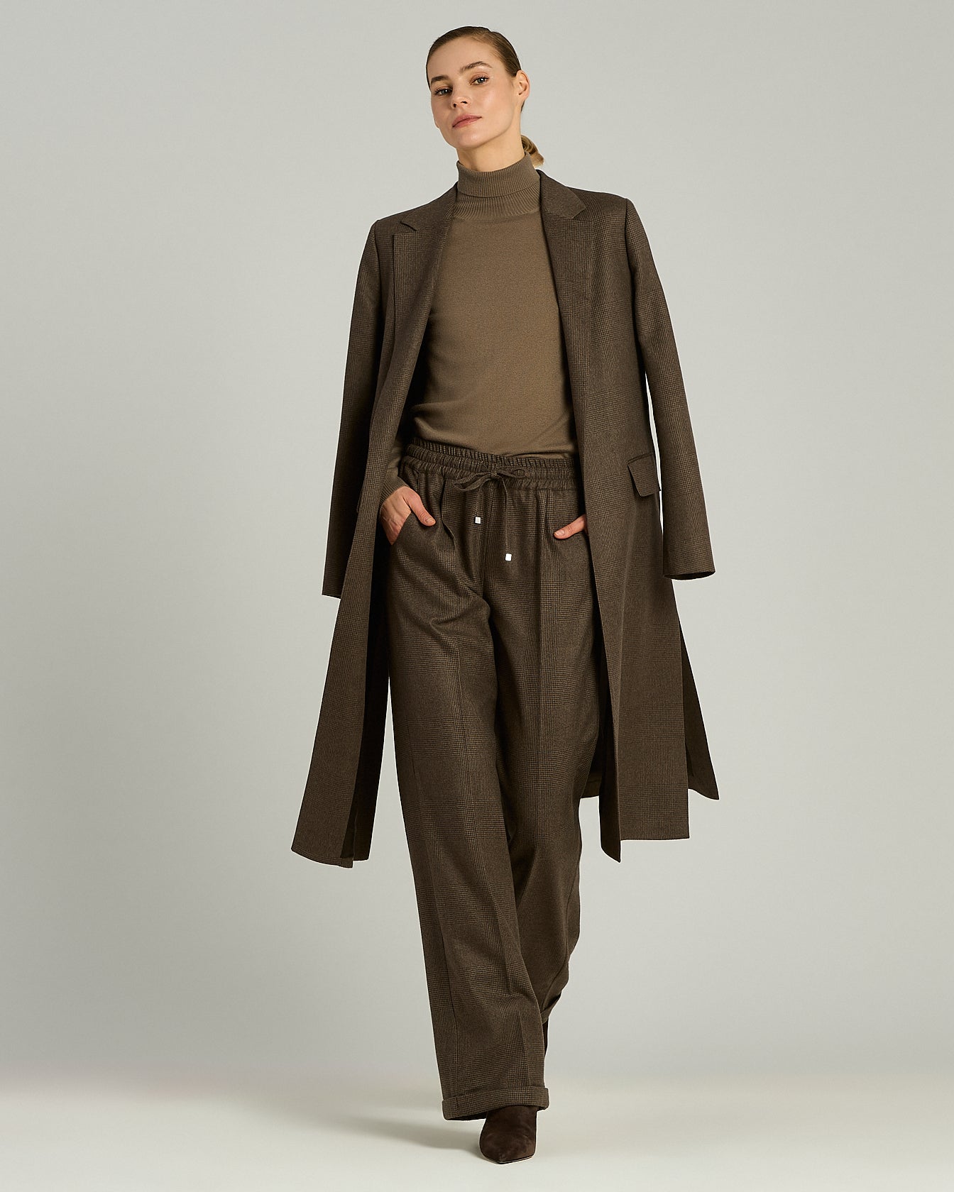 Kiton Knitwear Taupe Cashmere Rollkragenpullover Kaschmir