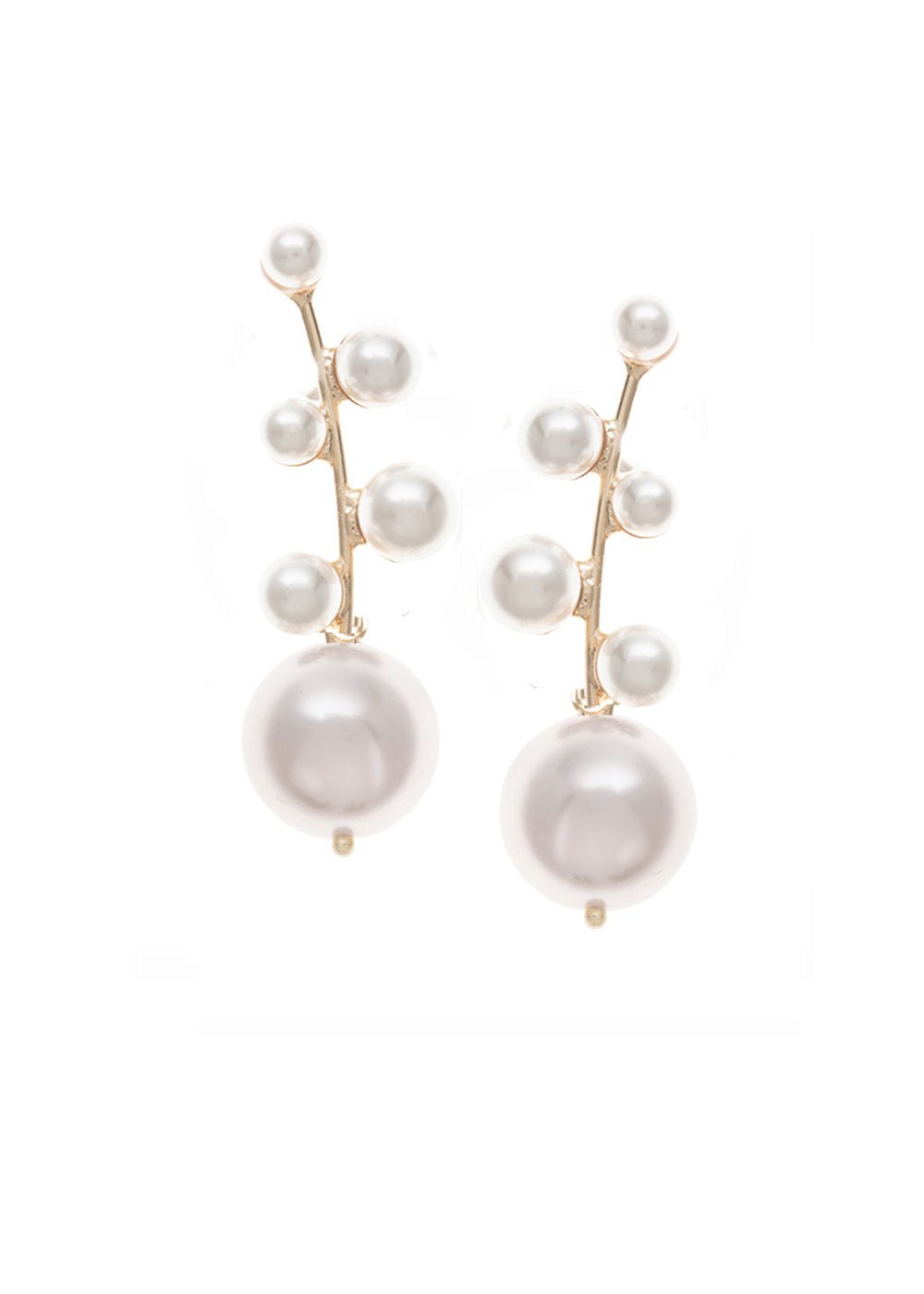Elizabeth Bower Ariel Bauble Perlenohrringe Rhodium Stecker