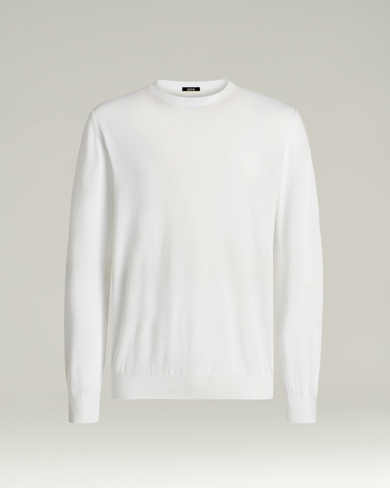 Kiton Pure Cotton Crewneck Pullover Baumwolle Weiss