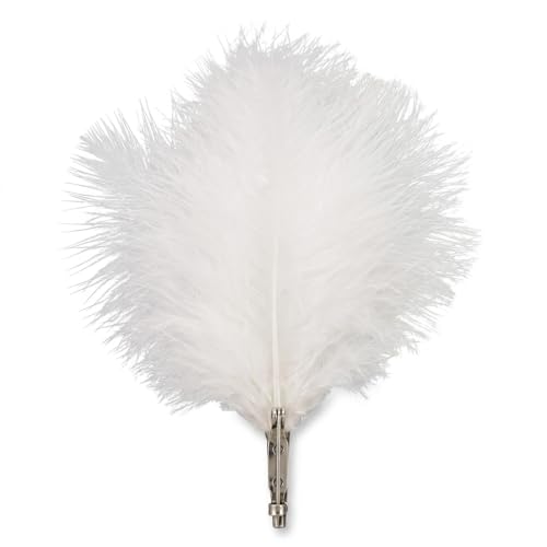 Alpenflüstern DAHEIM API18800010 Flaumfeder-Brosche weiß 14 cm
