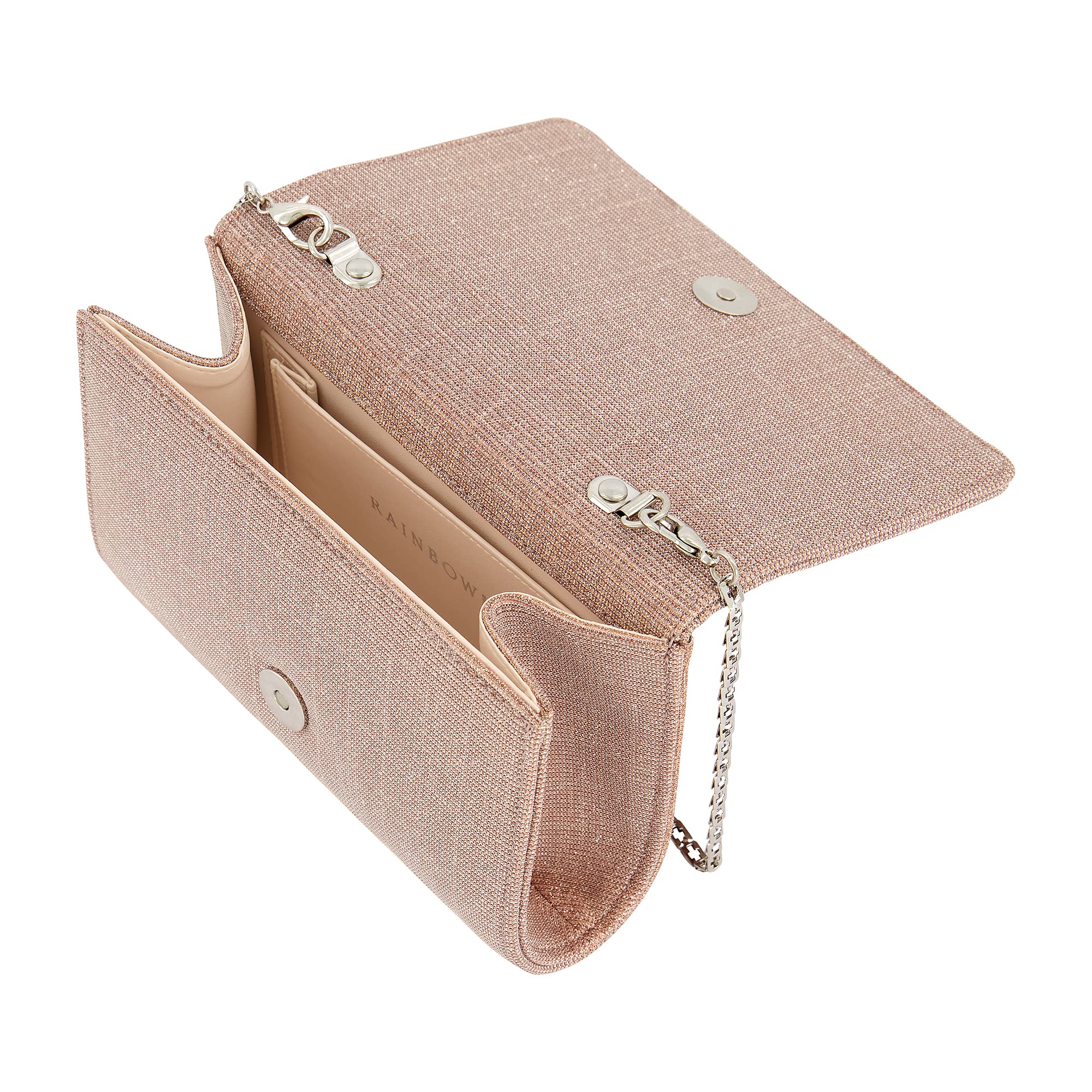 Rainbow Club Dafina Braut Clutch Rose Metallic mit Kette