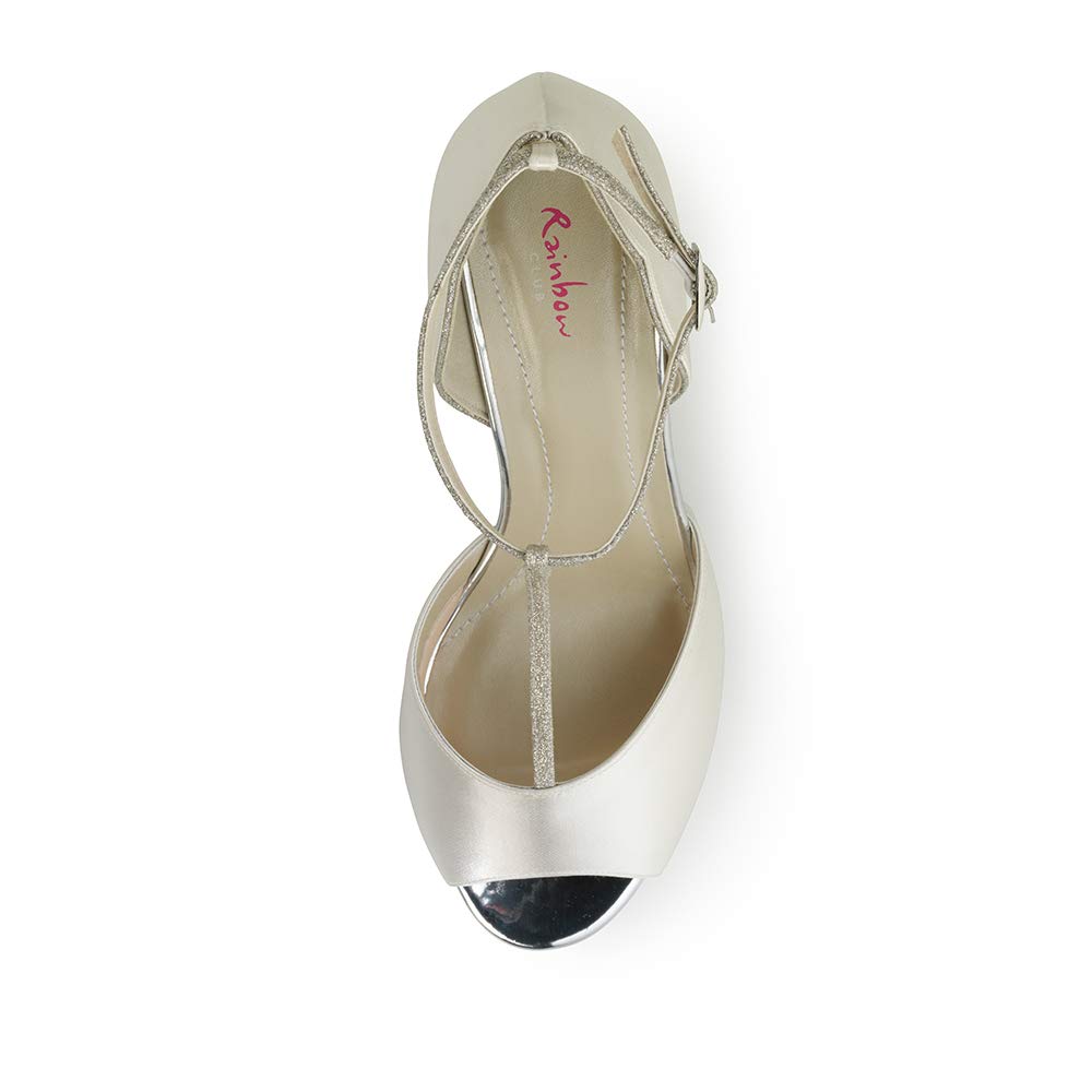 Rainbow Club Yill Brautschuhe Gr.37 ivory Glitzer 6,5cm