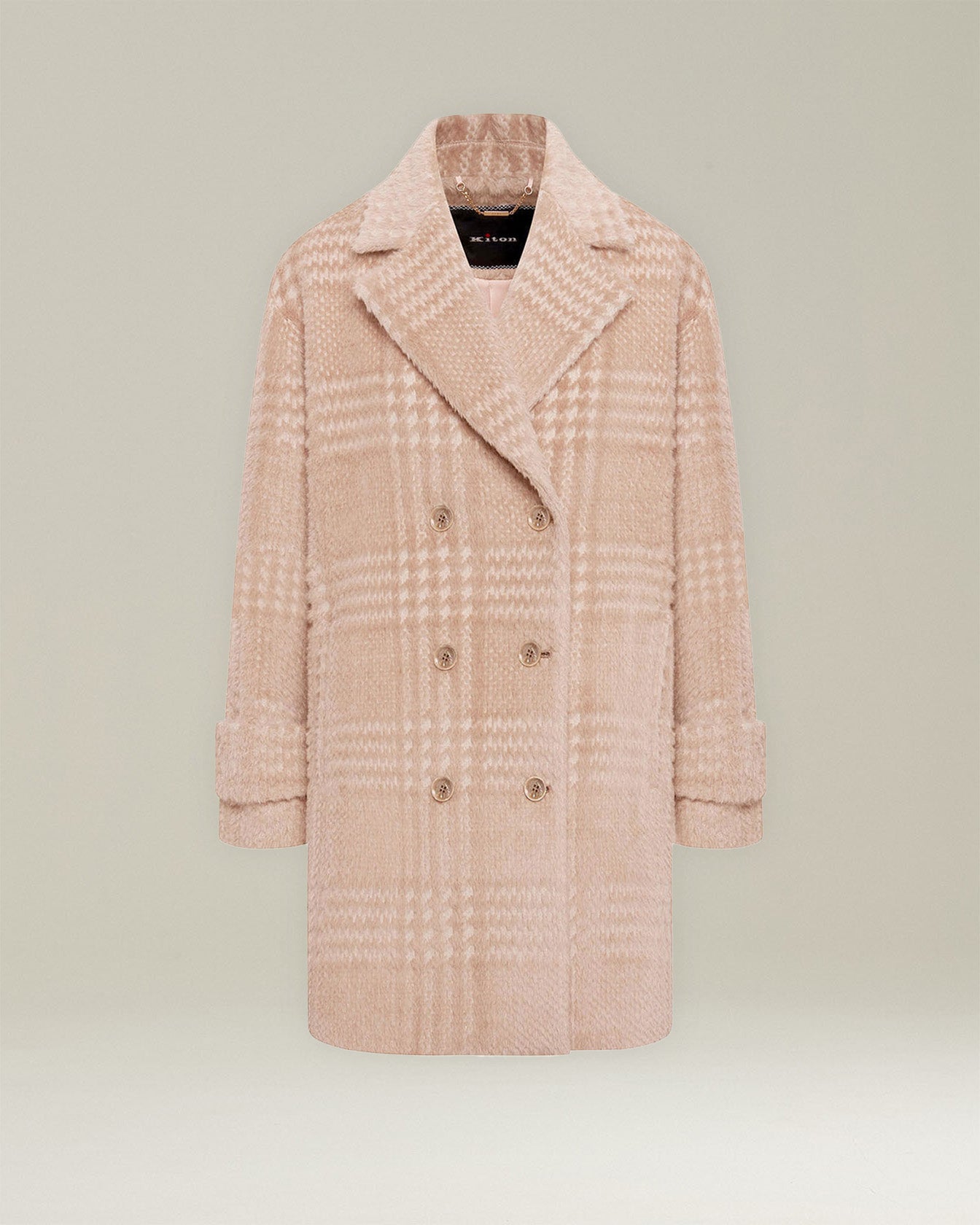 Kiton Outerwear Glen Plaid Peacoat 40 Alpaka Wolle