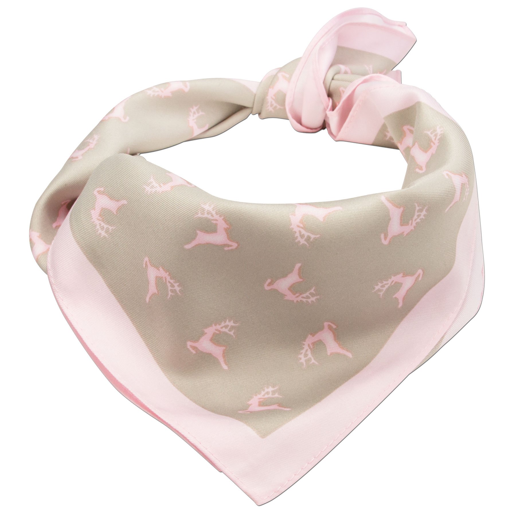 Alpenflüstern DAHEIM Nickituch Hirsche rosa-braun 50x50