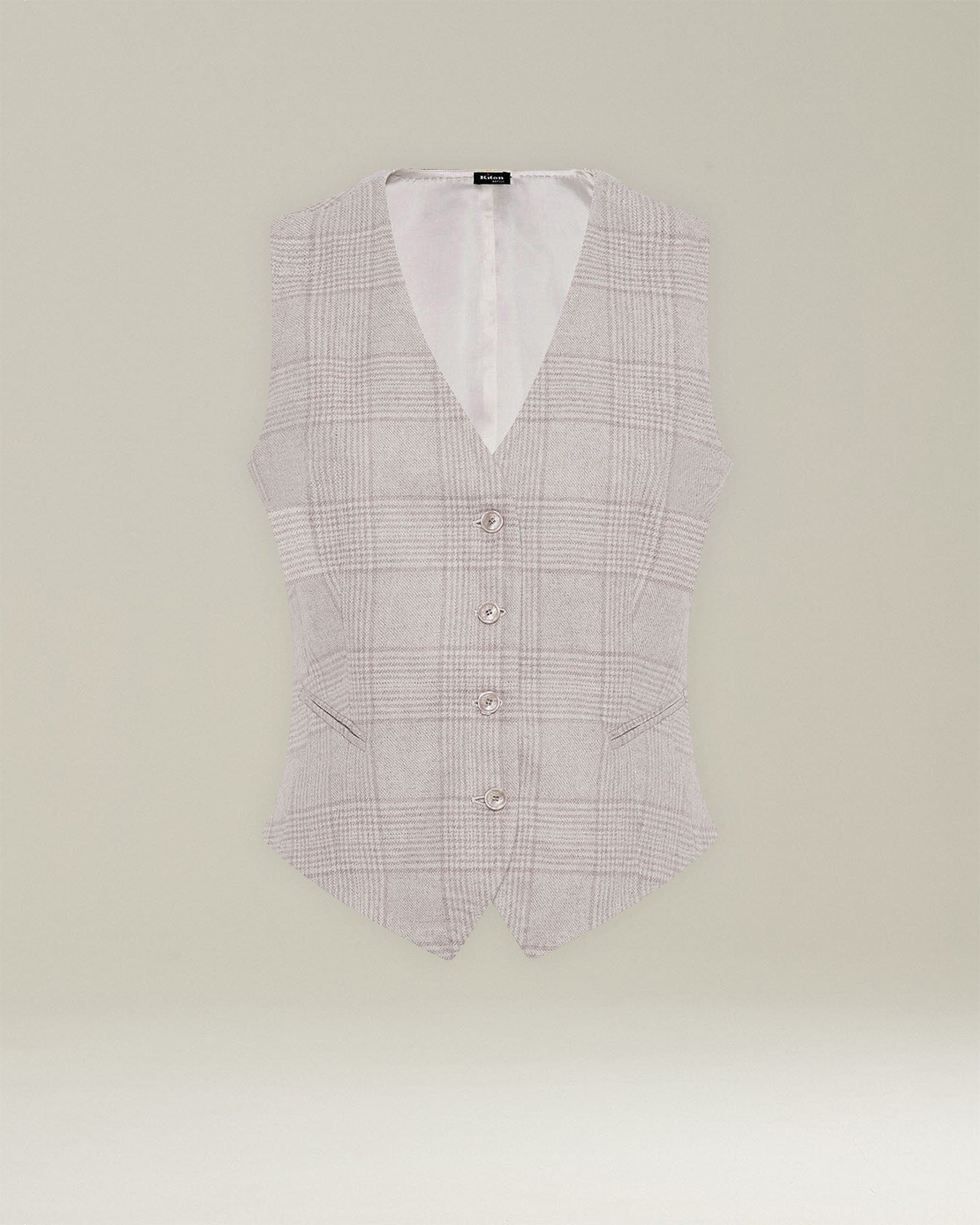 Kiton Gilet Principe di Galles Cashmere Blend Weste Wolle