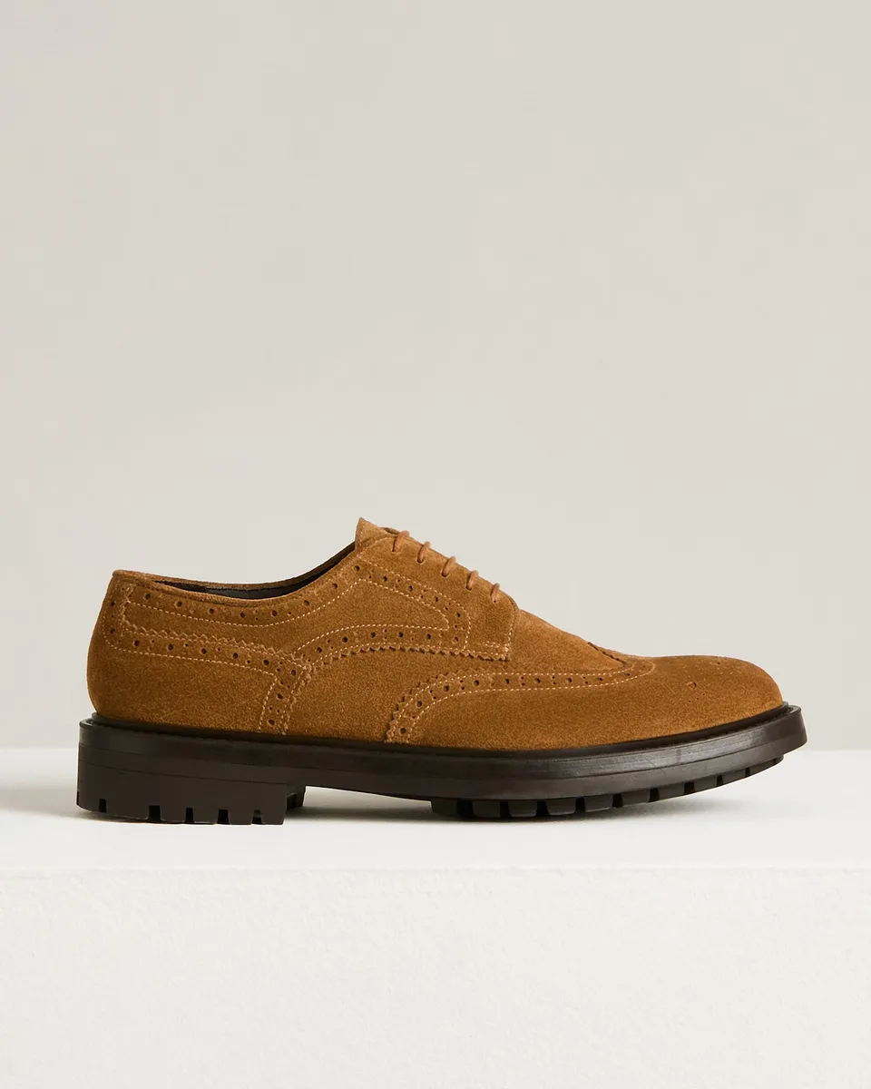 Kiton Derby Schuhe Kalb Wildleder Camel Gr.43