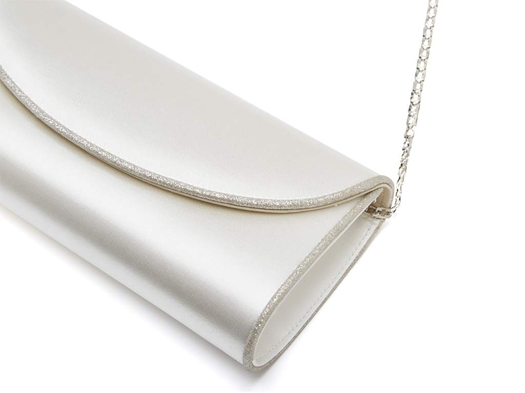 Rainbow Club Viki Clutch Handtasche Ivory Satin 23 cm