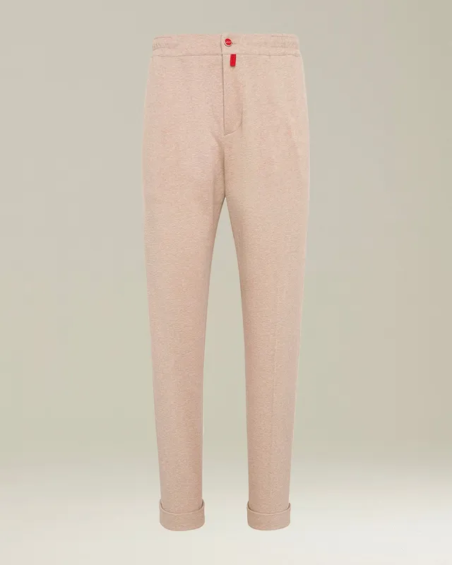 Kiton Trousers Hose Beige Kordelzug Baumwolle-Kaschmir