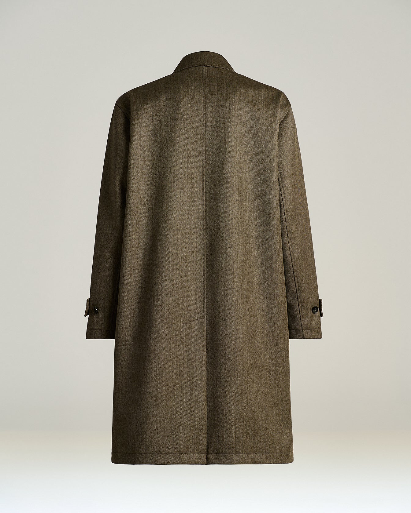Kiton Outerwear Virgin Wool Mantel Taupe Gr. 50 leicht