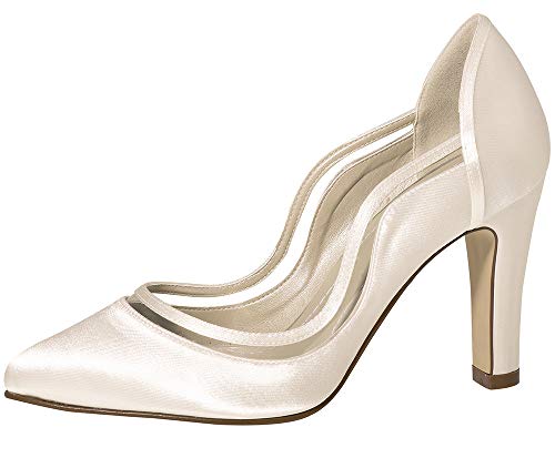 Rainbow Club Farrah Ivory Pumps Satin Blockabsatz 9 cm