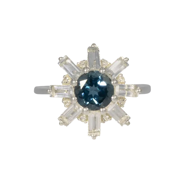 Juvelan Marrakesh Statement Ring London Blue Topas Silber