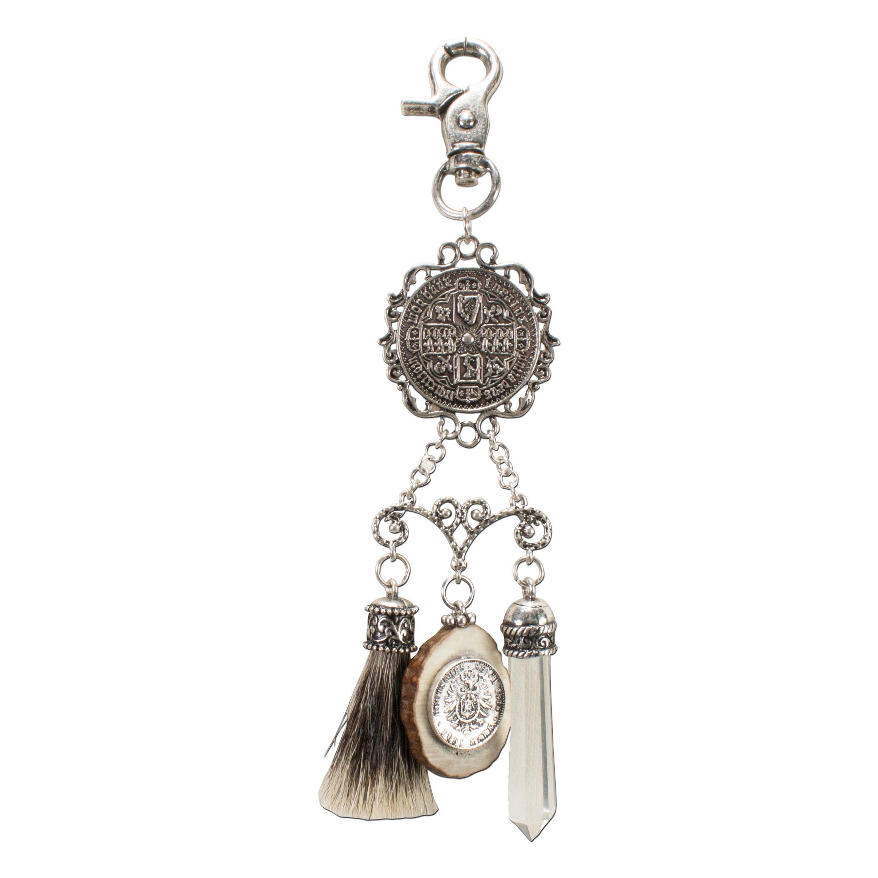 Alpenflüstern DAHEIM Leo HCH028 Charivari antik-silber Hirschhorn