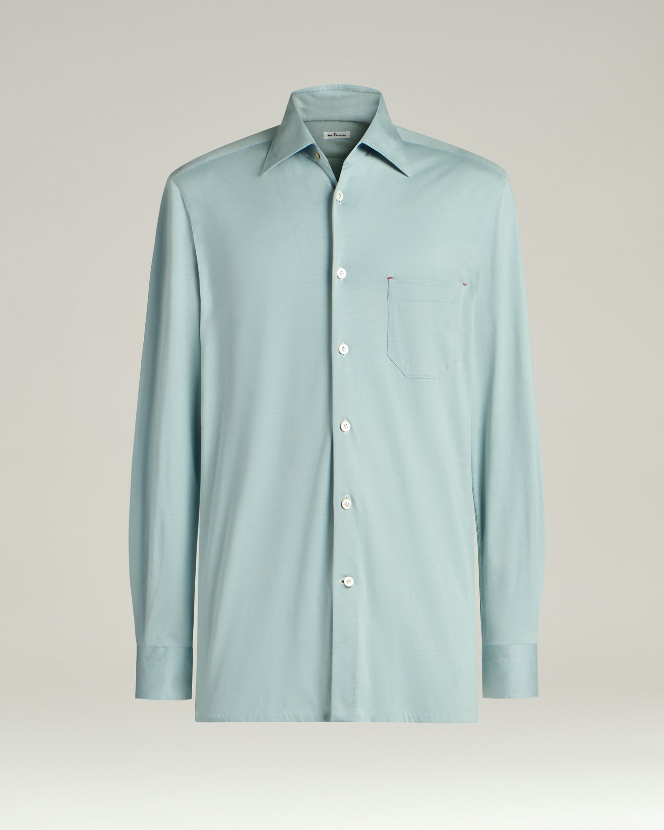 Kiton Knitwear Cotton Jersey Shirt Hemd Azur Baumwolle