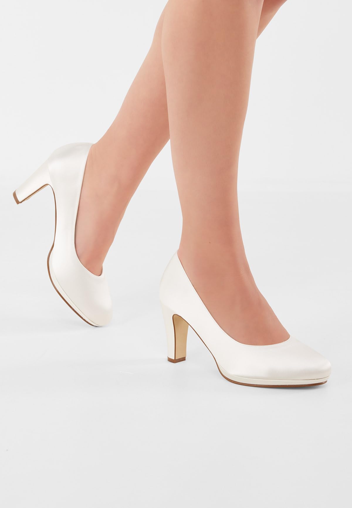 Rainbow Club Essentials Grace Pumps 38 EU Ivory Satin Blockabsatz