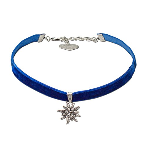 Alpenflüstern DAHEIM SET016 Kropfband-Set Blau Samt
