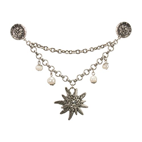 Alpenflüstern DAHEIM DCH031 Pin-Charivari Edelweiss altsilber