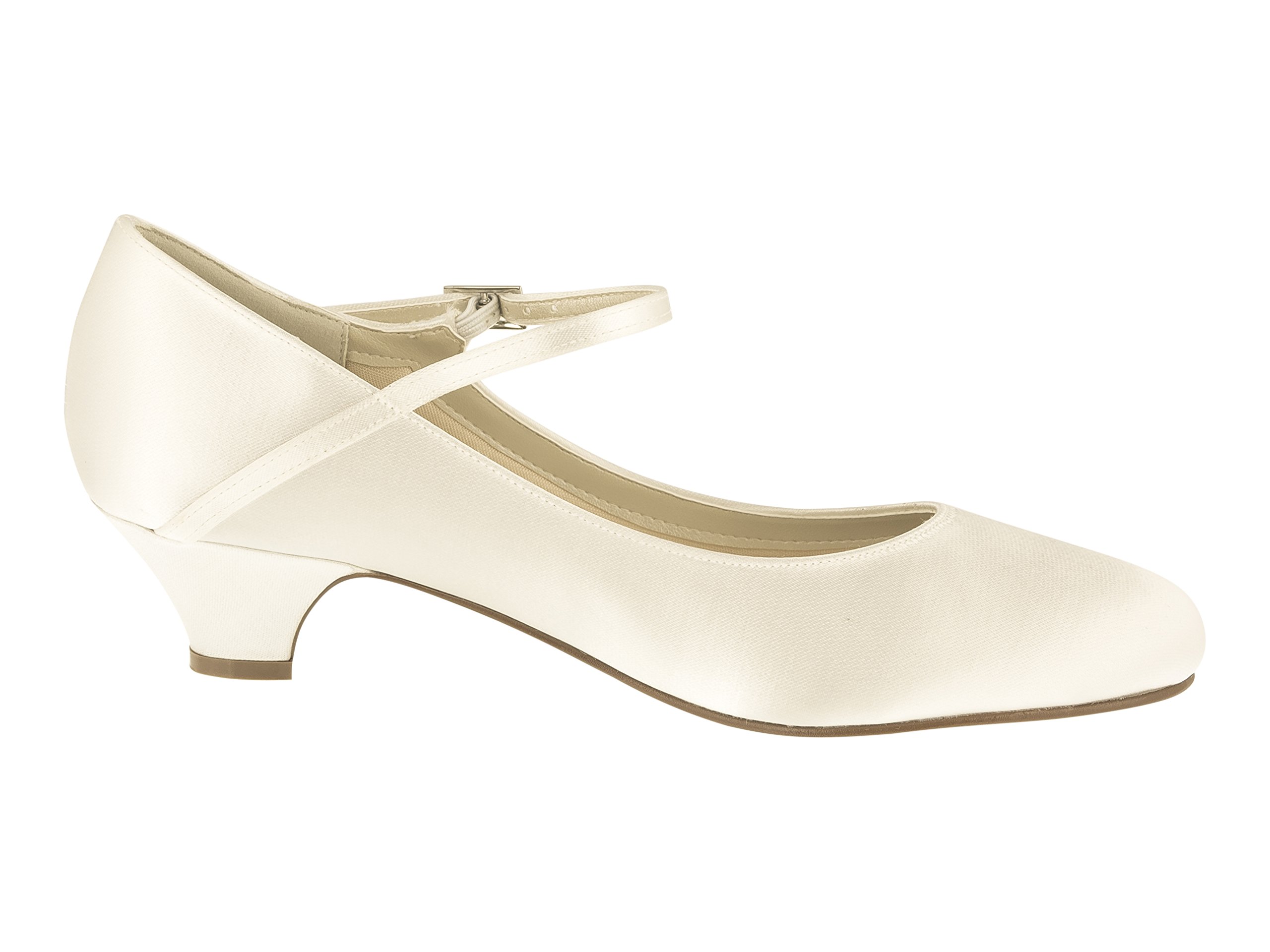 Rainbow Club Feline Ivory Satin Brautschuhe Gr. 42 Kitten-Heel