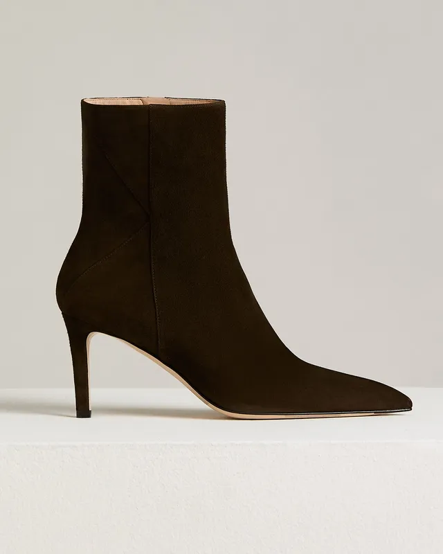 Kiton Shoes dunkelbraune Stiefeletten Wildleder Stiletto Gr. 38