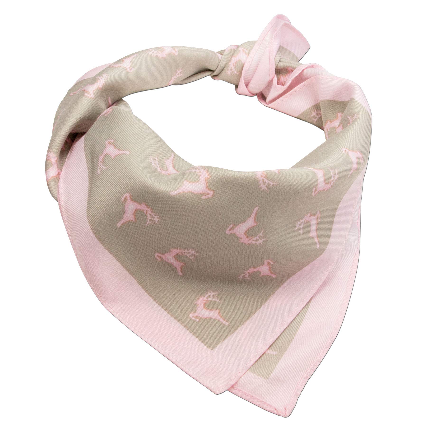 Alpenflüstern DAHEIM Nickituch Hirsche rosa-braun 50x50
