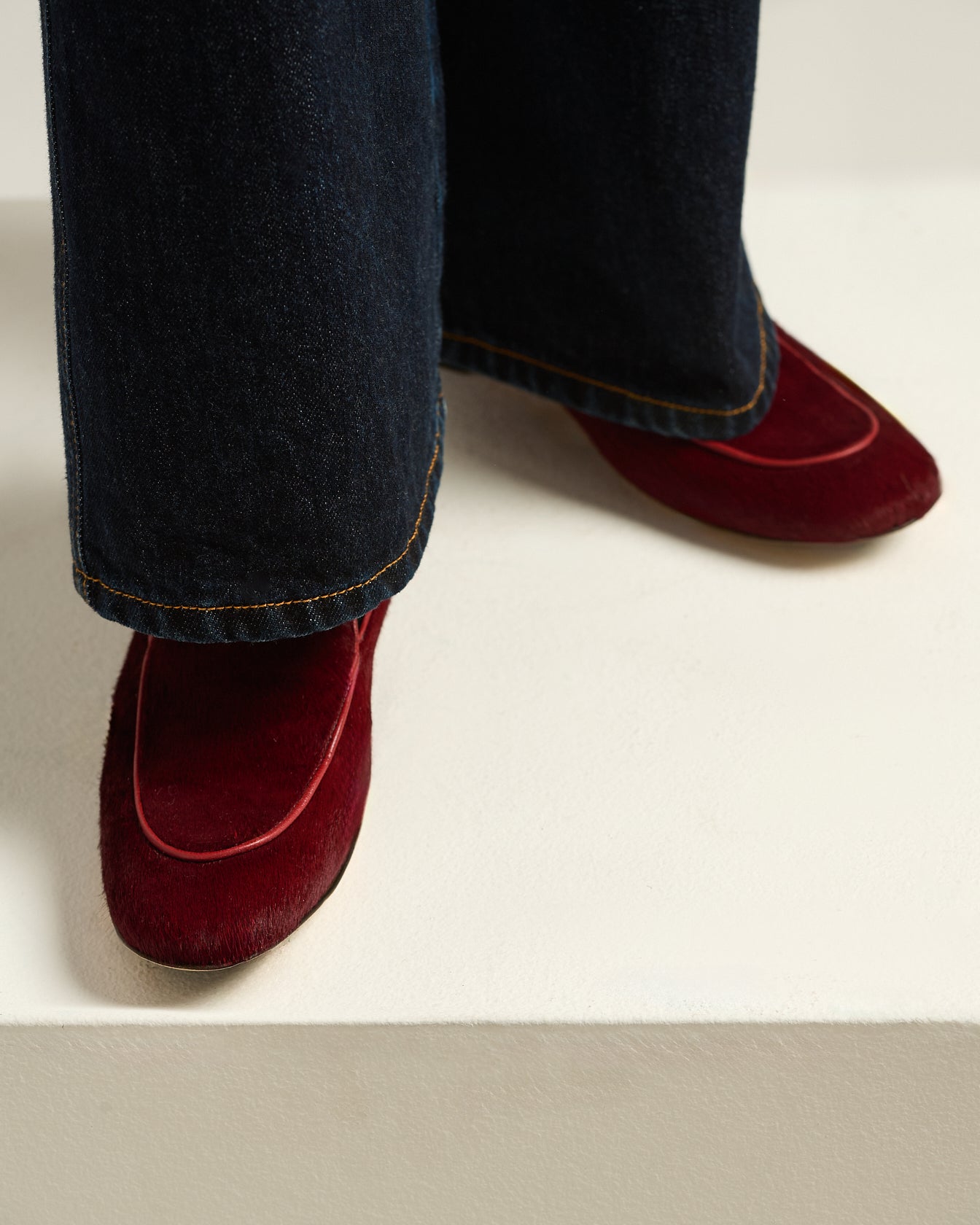 Kiton Shoes Loafer Kalbhaar Burgunderrot Rot
