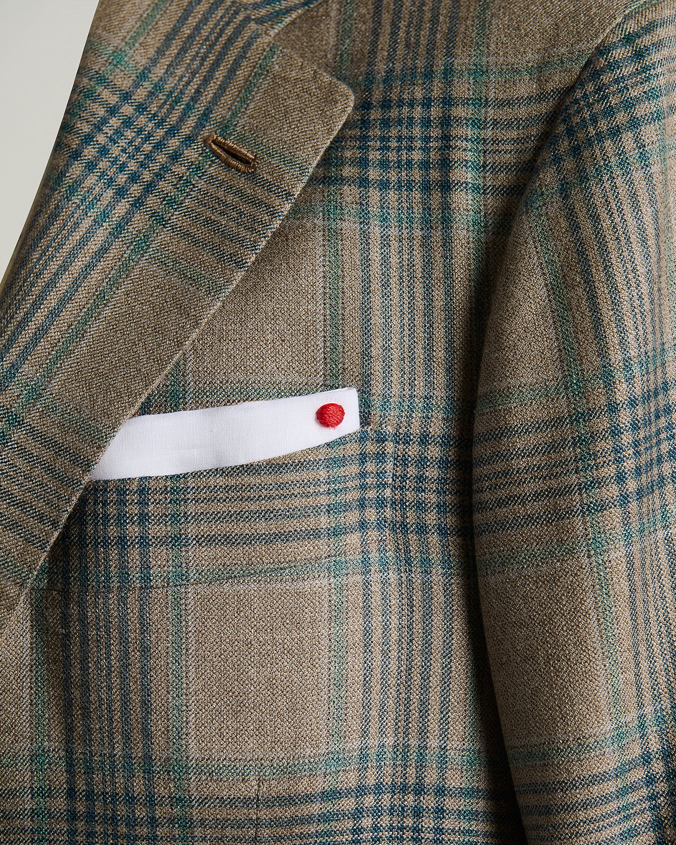 Kiton Tartan Sakko Gr.50 Kaschmir Seide Leinen Grau