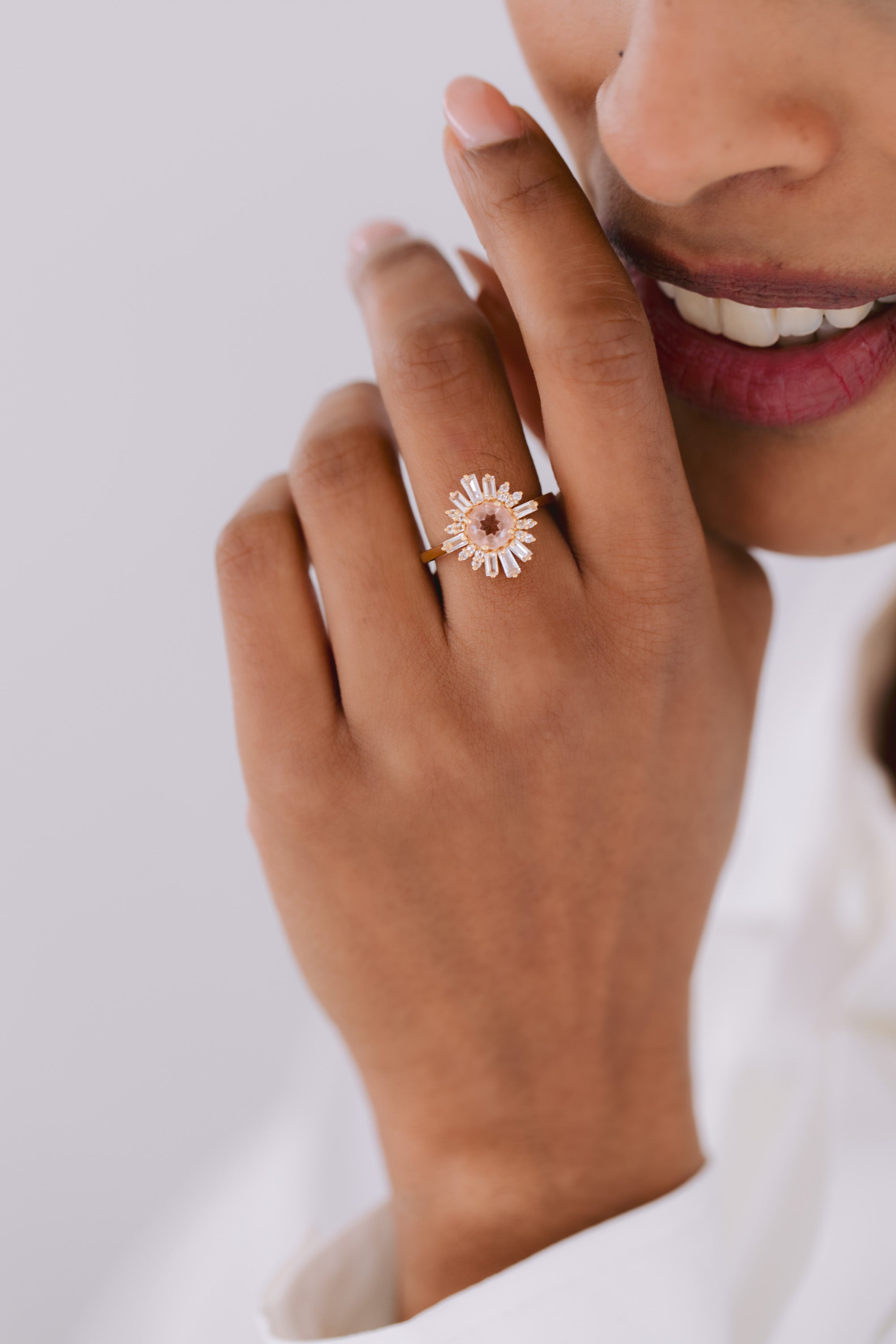 Juvelan Delhi Ring Silber Morganit Gr. 52