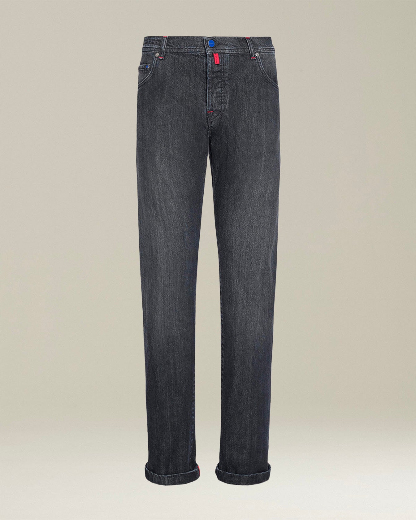 Kiton Pantaloni Cotone Slim Jeans dunkelgrau Baumwolle