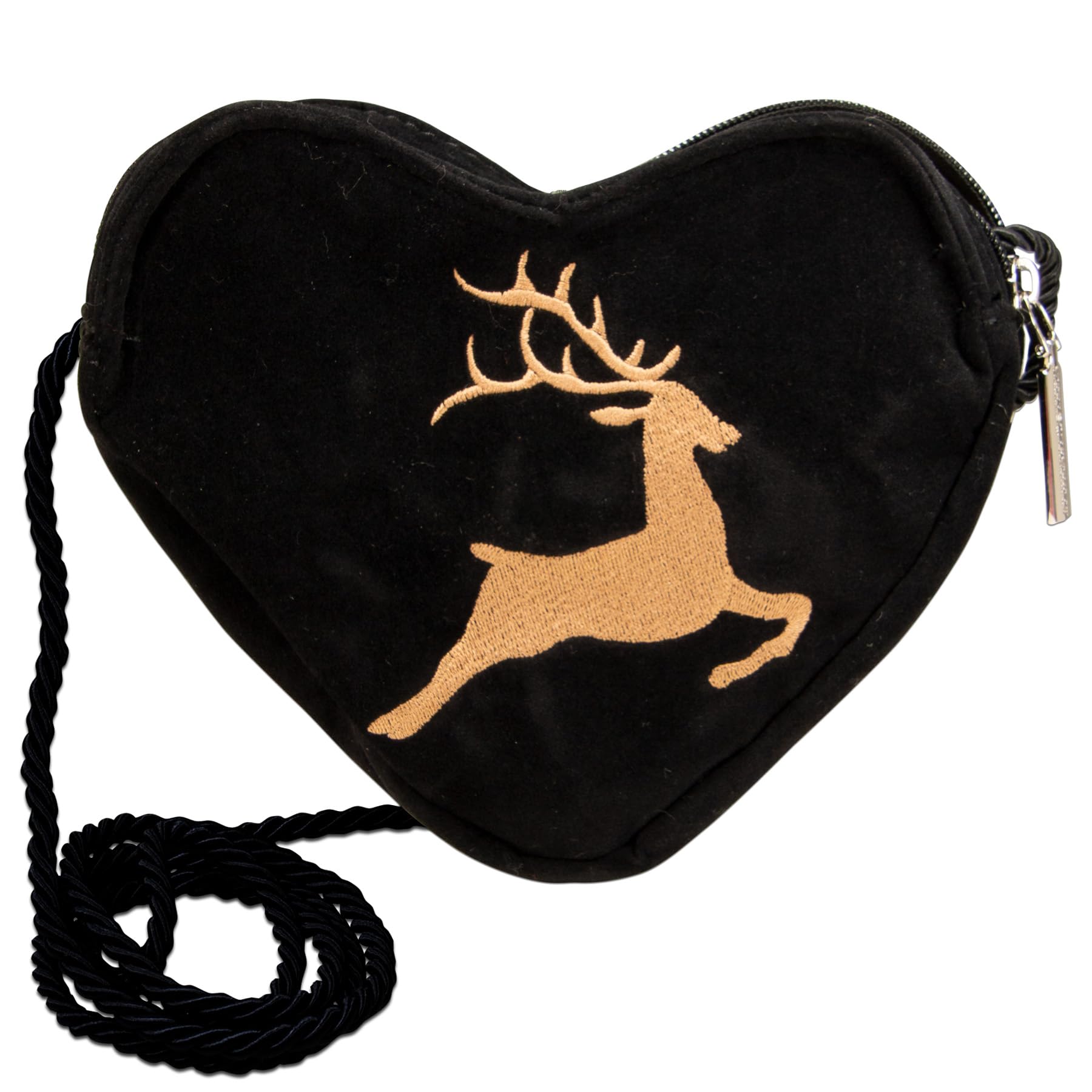 Alpenflüstern DAHEIM Herztasche Hirsch DTA098 Dirndltasche Taupe-grau