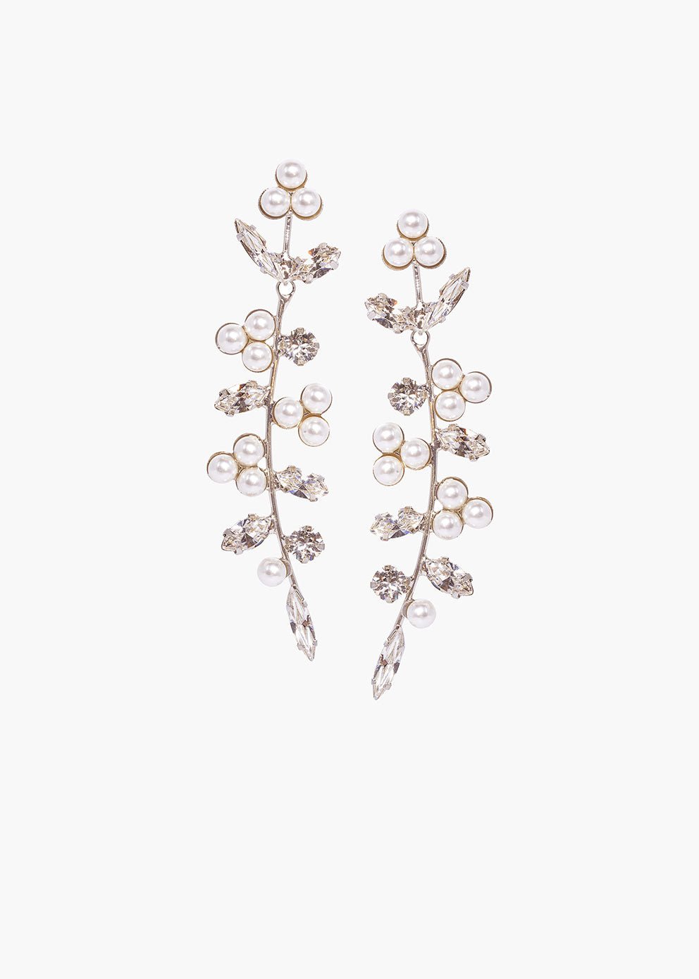 Elizabeth Bower Budding Hängeohrringe Rhodium Stecker Kristall