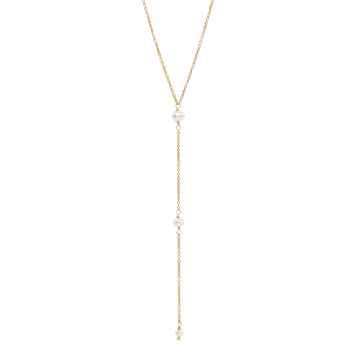 Juvelan Rückenketten Laid-Back Rückenkette Gold 67cm Perlen