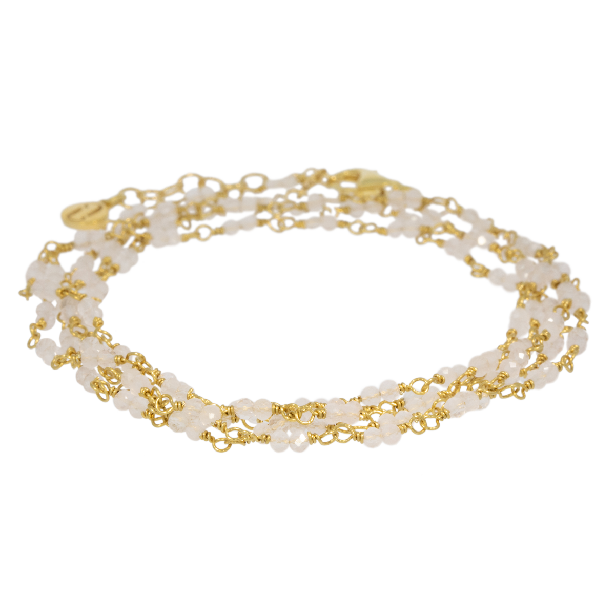 Juvelan Rose Chameleon Wickelarmband Gold Rosenquarz