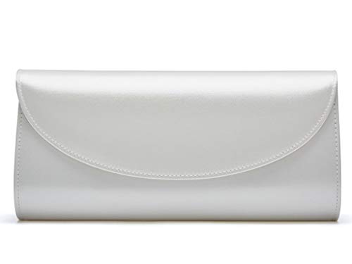 Rainbow Club Handbags Celinde Clutch Ivory Satin Kette