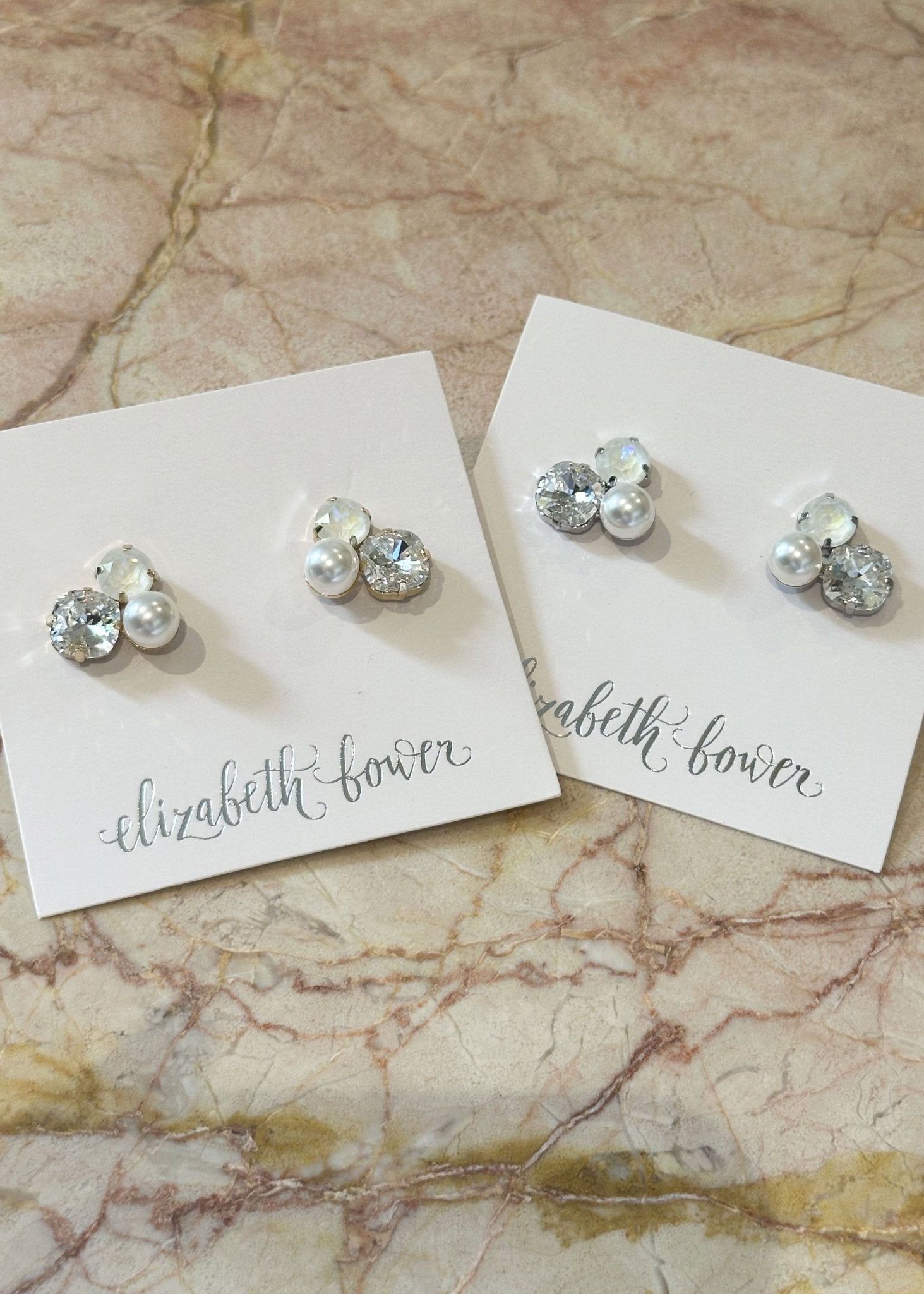 Elizabeth Bower Asher Cluster Ohrstecker Rhodium Perle Kristall