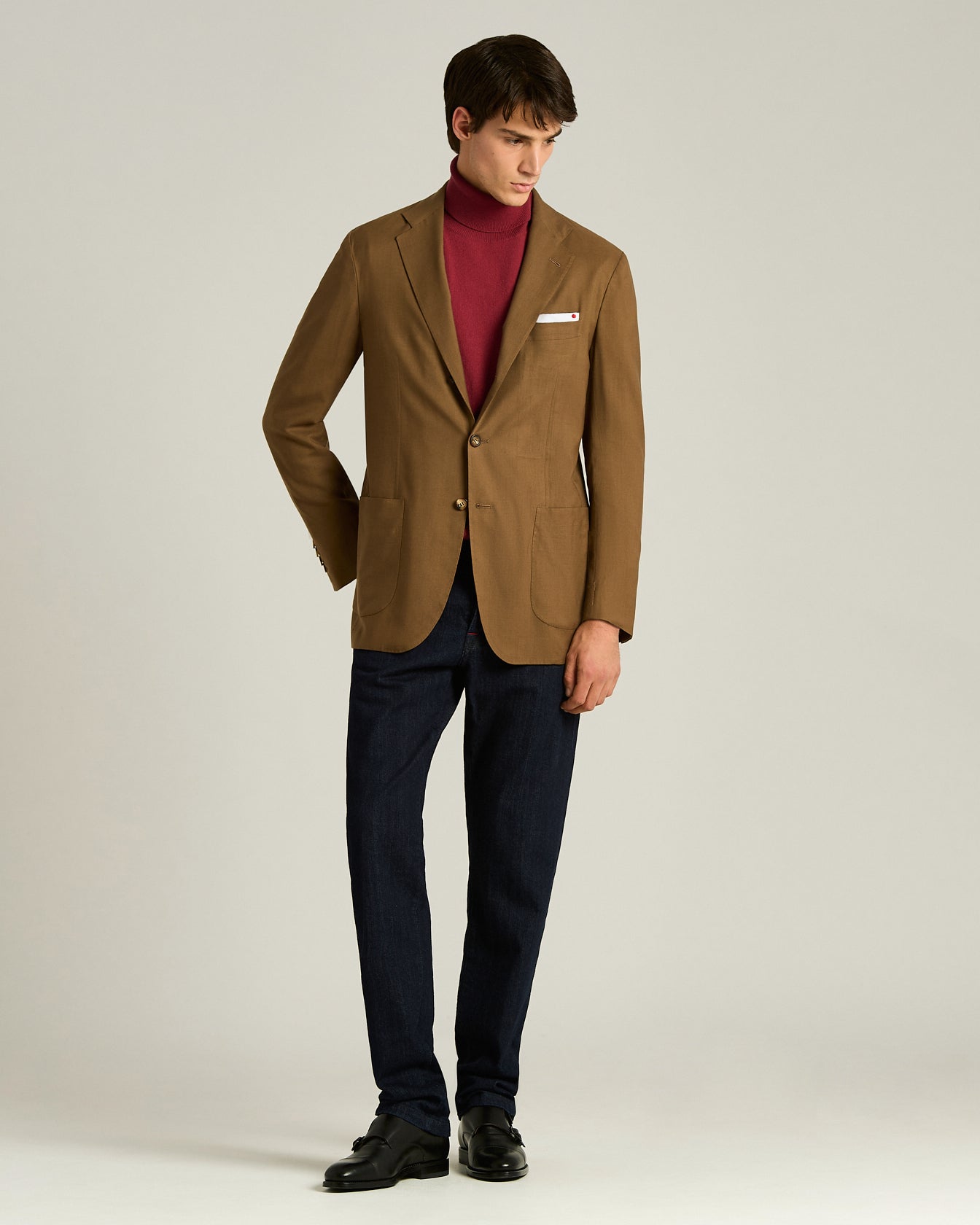 Kiton Kaschmir Sakko Braun einreihig Gr. 52