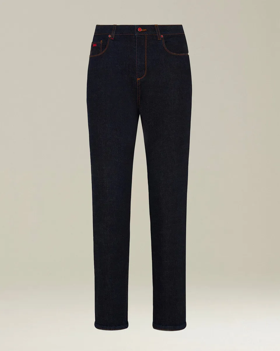 Kiton Trousers Hose Denim Slim Dunkelblau Größe 46