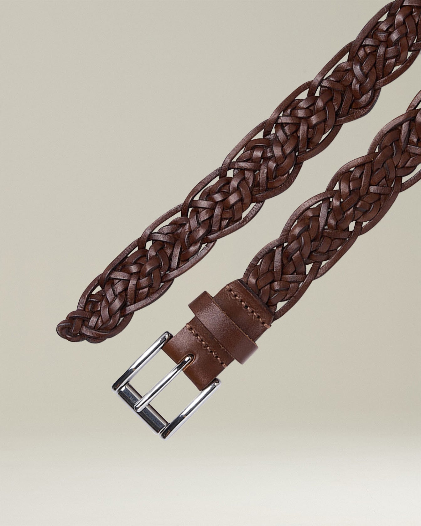 Kiton Belts Belt Calfskin Gürtel 95 Sand geflochten