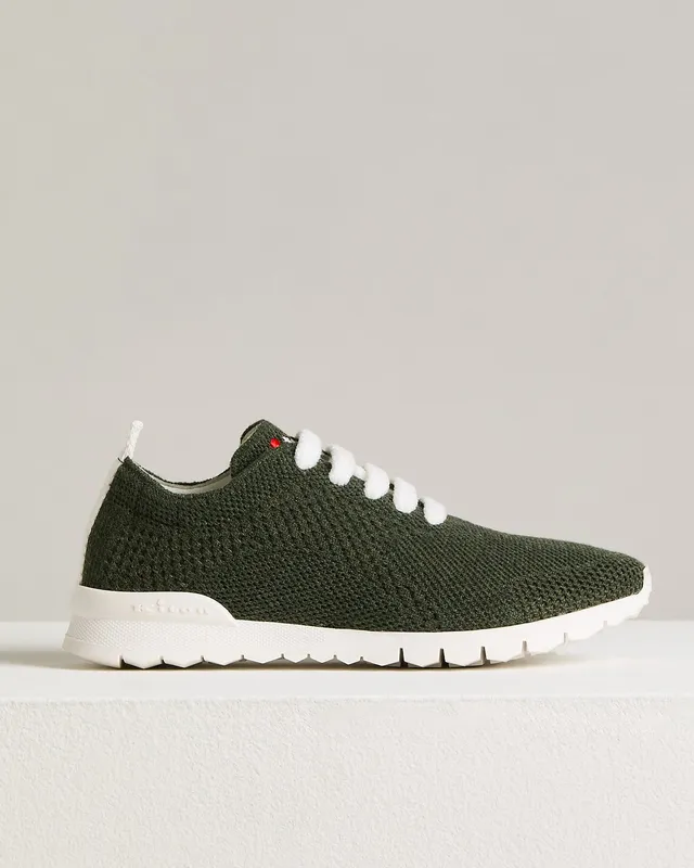 Kiton Shoes FIT PINE GREEN Sneakers Kaschmirstrick Gr. 41