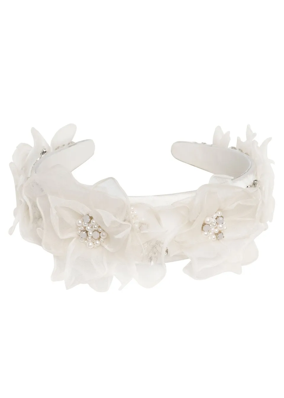 Elizabeth Bower Organna Floral Haarband Opal Crystal Blumen