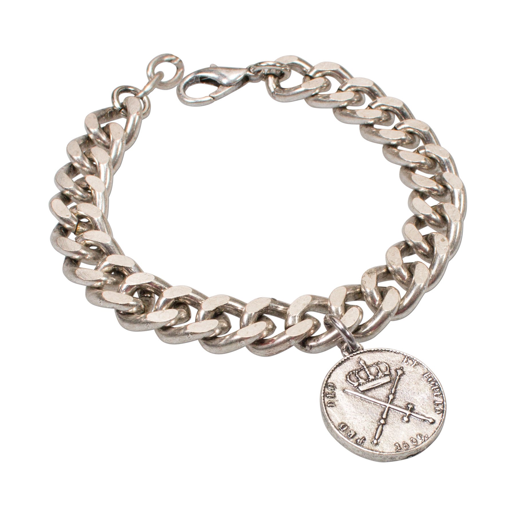 Alpenflüstern DAHEIM HAB003 Trachtenarmband Münze antik-silber