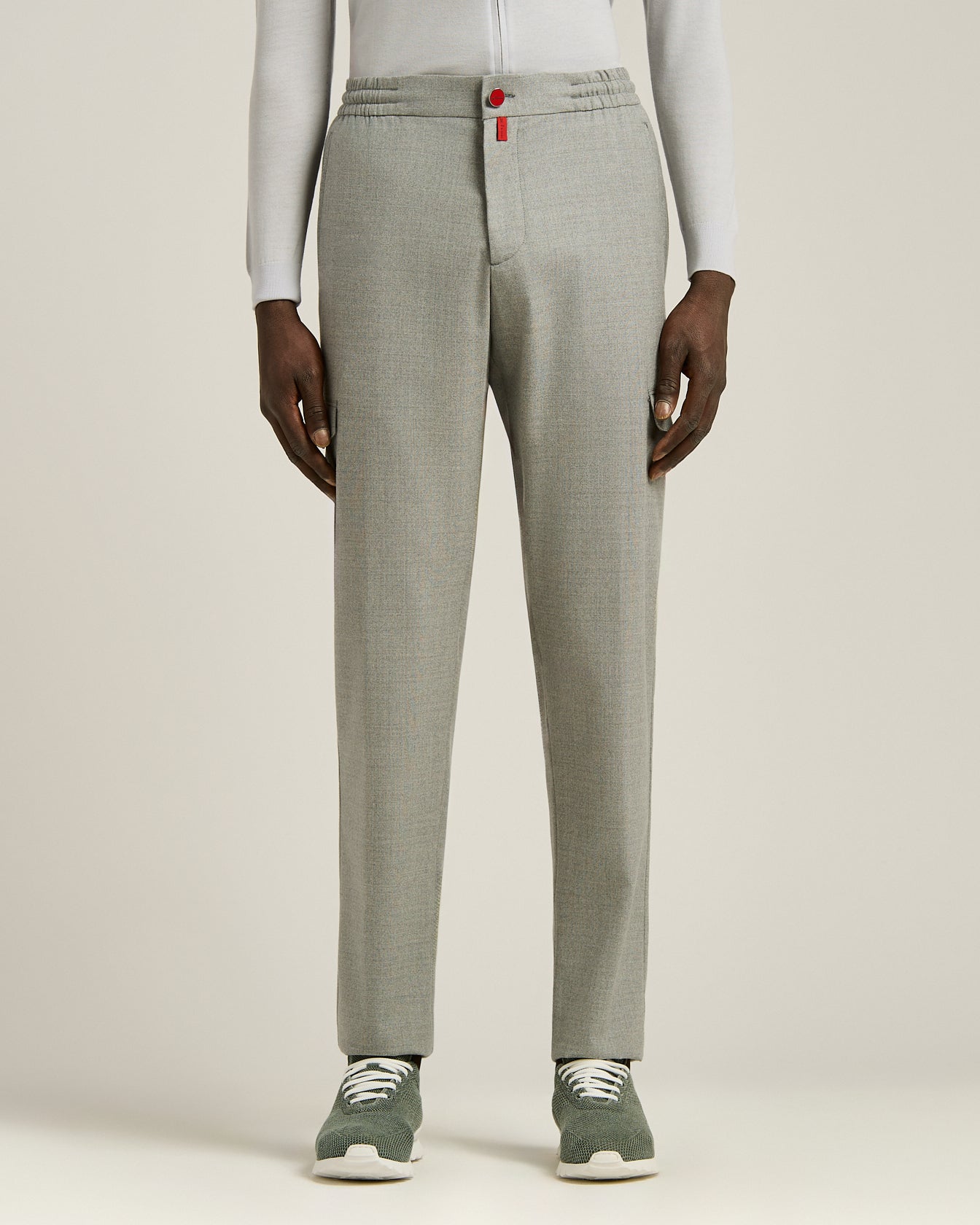Kiton Cargo Wollhose Grau Melange Gr. 34