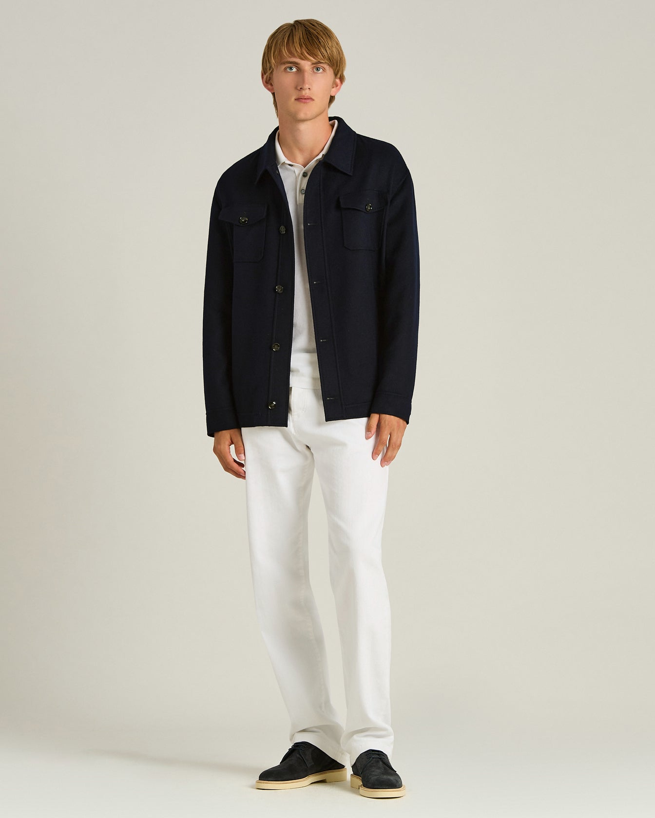 Kiton Hemdjacke Kaschmir Navy Hornknöpfe Sakko