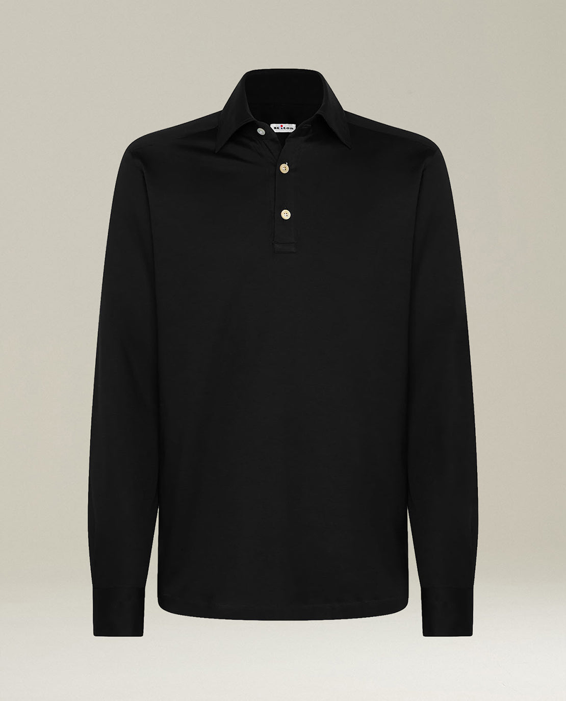 Kiton Shirts Positano Cotton Hemd Schwarz Gr. 40