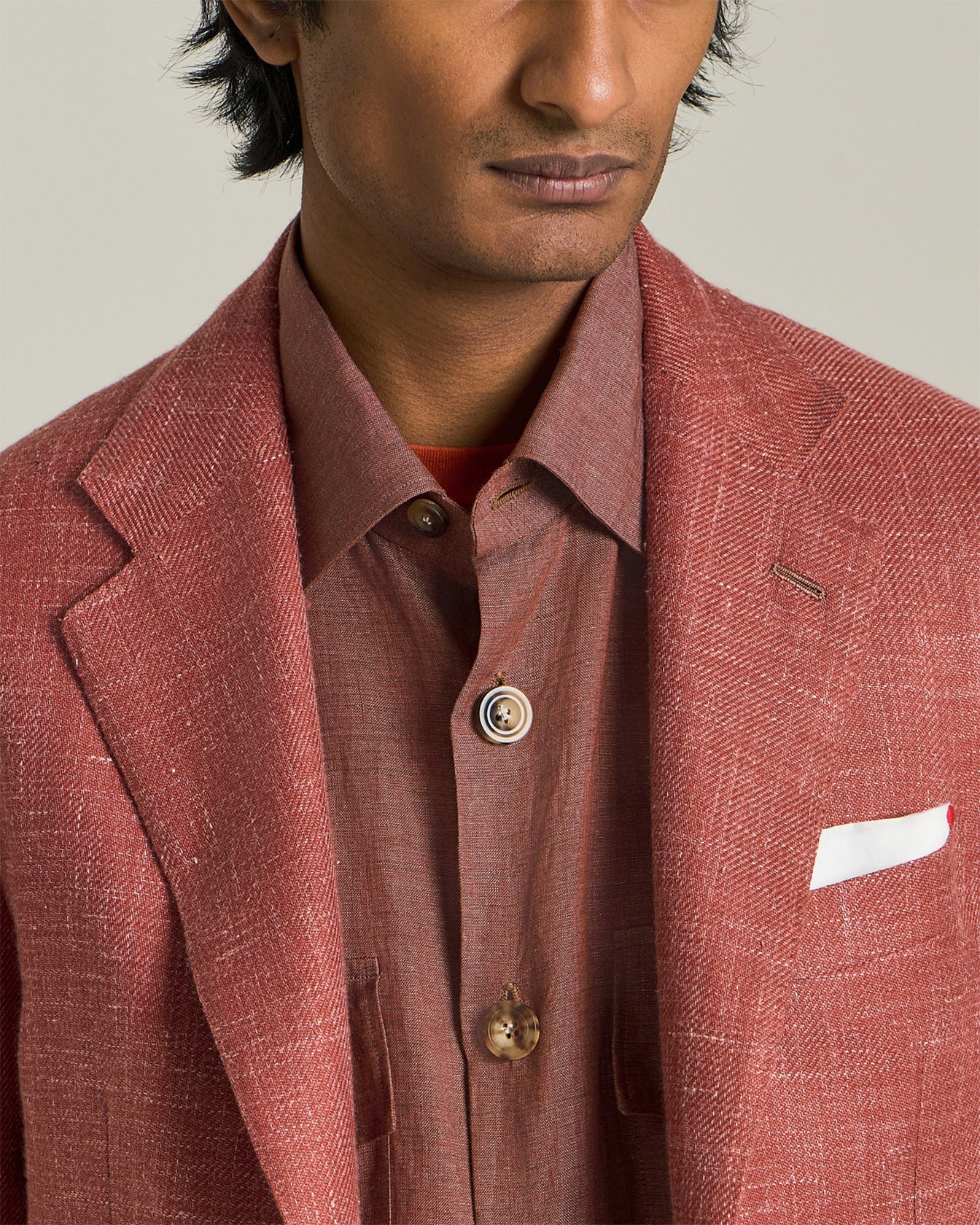 Kiton Shirts Overshirt Leinenhemd Hornknöpfe