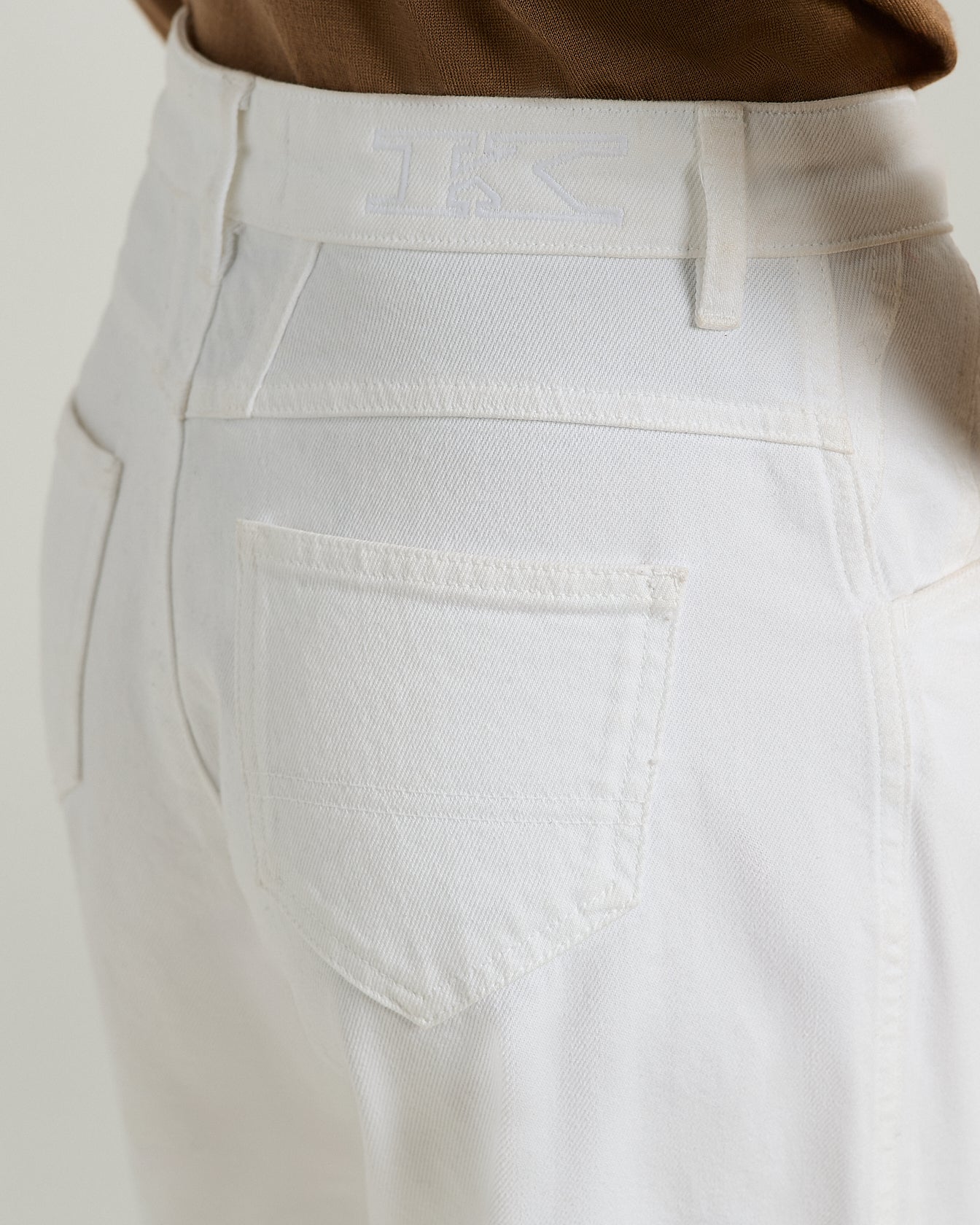 Kiton Optical White Cotton Pants Jeans Weiß Stretch