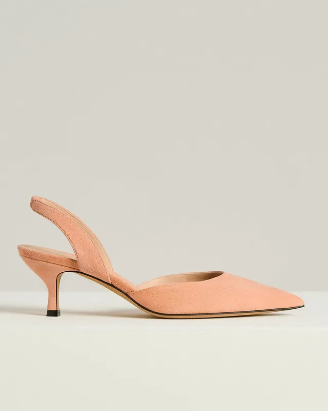 Kiton Pumps Wildleder Apricot Pink Absatz