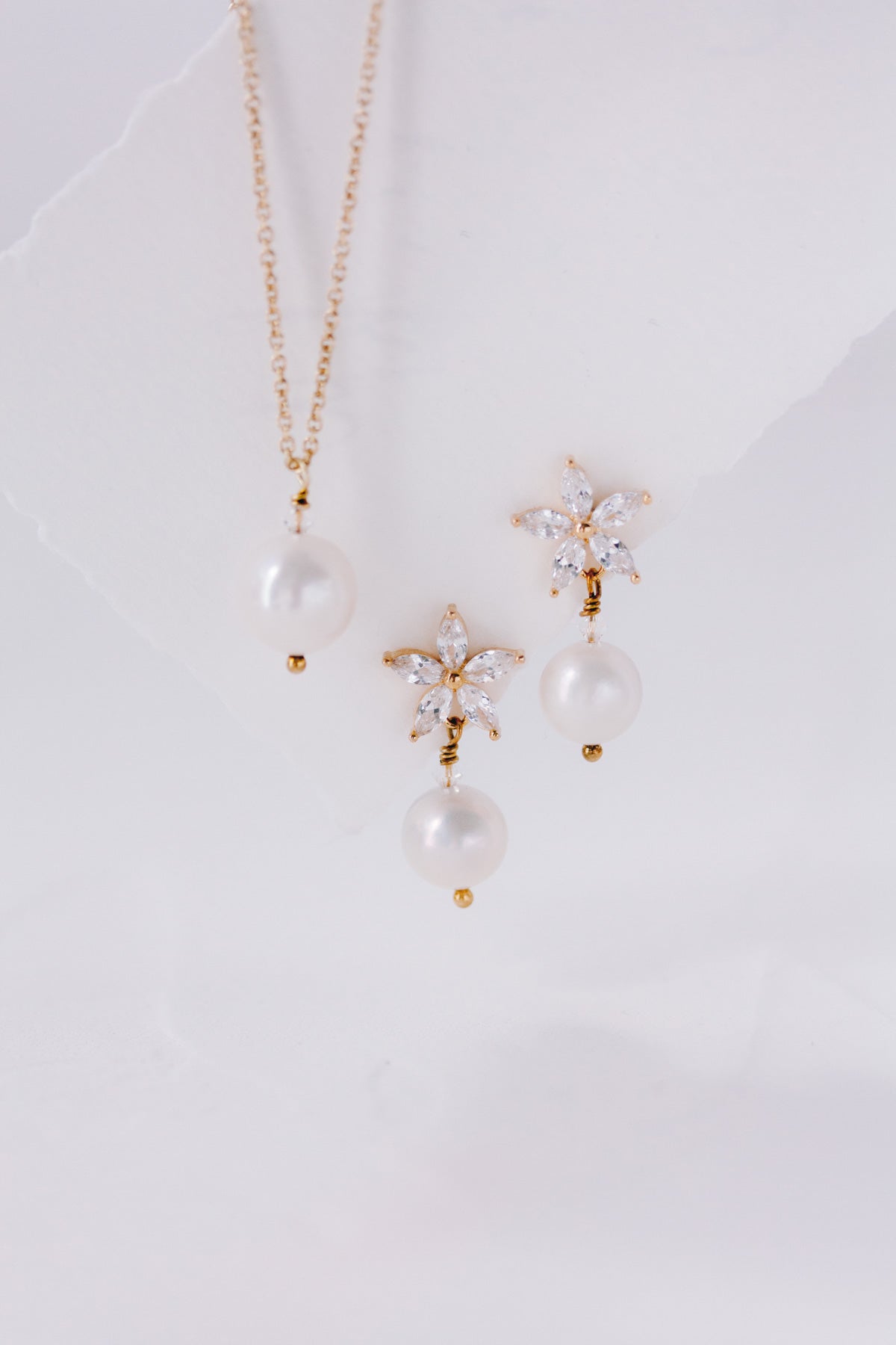 Juvelan Blooming Beauty Brautschmuck Set Perlen Silber