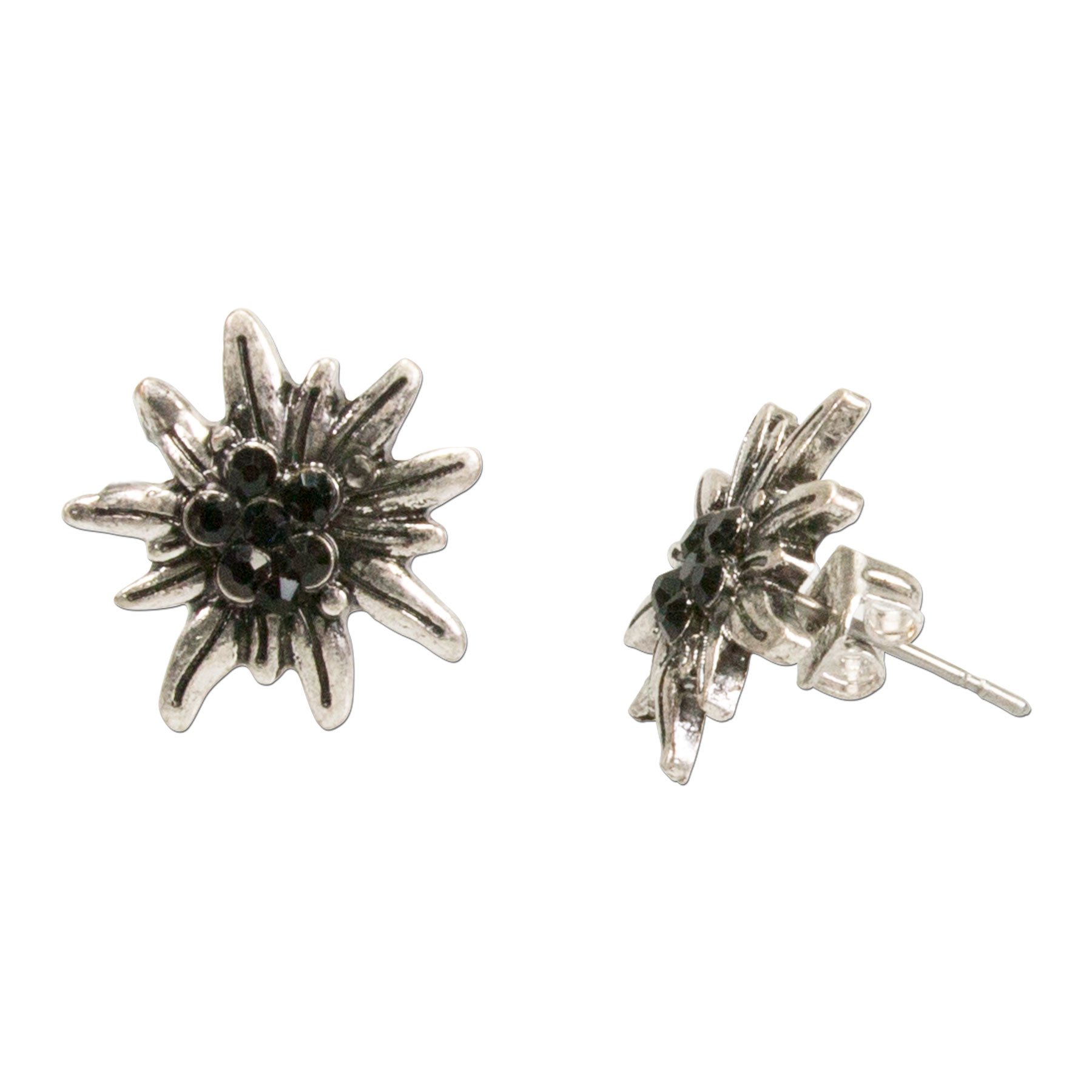 Alpenflüstern DAHEIM Trachten-Ohrstecker Edelweiß Grün