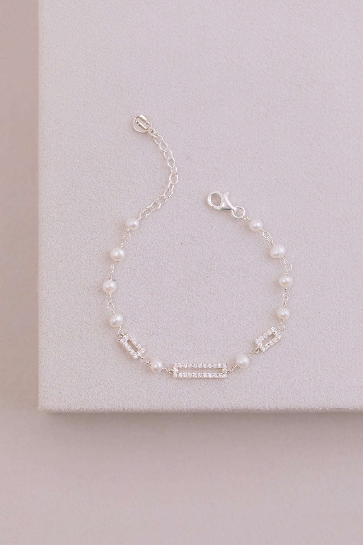 Juvelan Art Style Perlenarmband Silber mit Kristallen