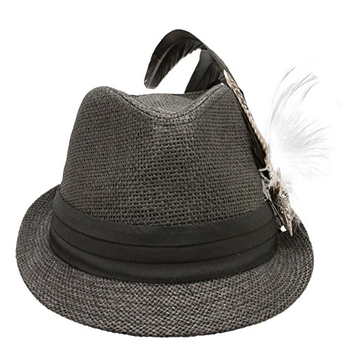 Alpenflüstern DAHEIM Zenzi ADV080 Strohhut schwarz Trachtenhut