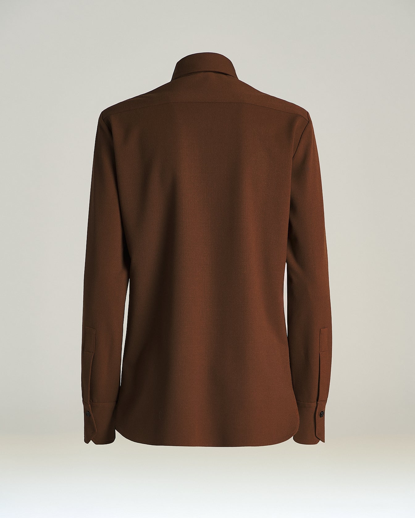 Kiton Shirts Warm Brown Bluse Wolle Braun